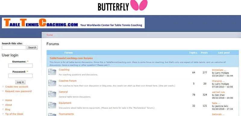 table tennis coaching forum